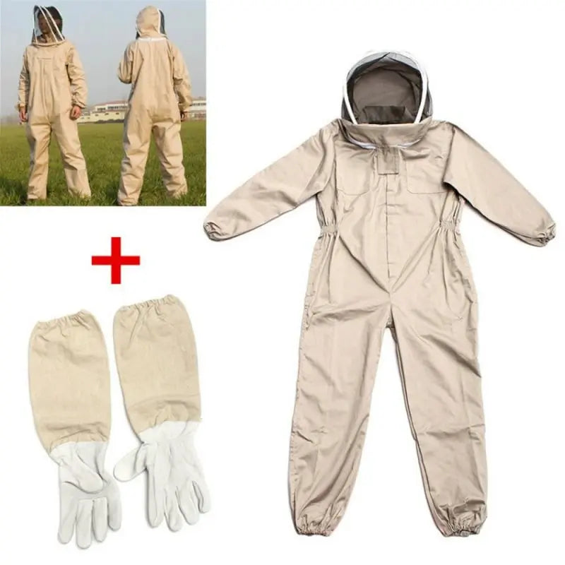 🐝 Professional Full Body Beekeeping Suit with Gloves – Ventilated Protection
